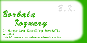 borbala kozmary business card